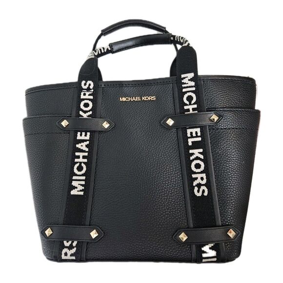 Michael Handbags - Nwt Michael Kors Crossbody Black pebbled leather Sm. Open Tote Snap Closure